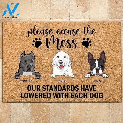 Dog Doormat Personalized Name and Breed Excuse The Mess Personalized Gift | WELCOME MAT | HOUSE WARMING GIFT