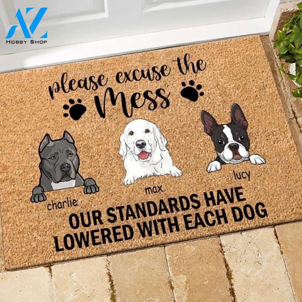 Dog Doormat Personalized Name and Breed Excuse The Mess Personalized Gift | WELCOME MAT | HOUSE WARMING GIFT
