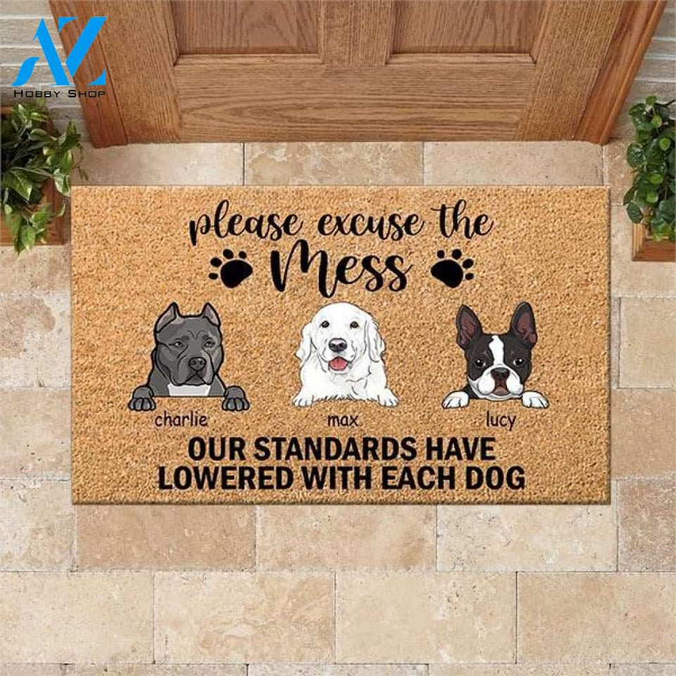 Dog Doormat Personalized Name and Breed Excuse The Mess Personalized Gift | WELCOME MAT | HOUSE WARMING GIFT