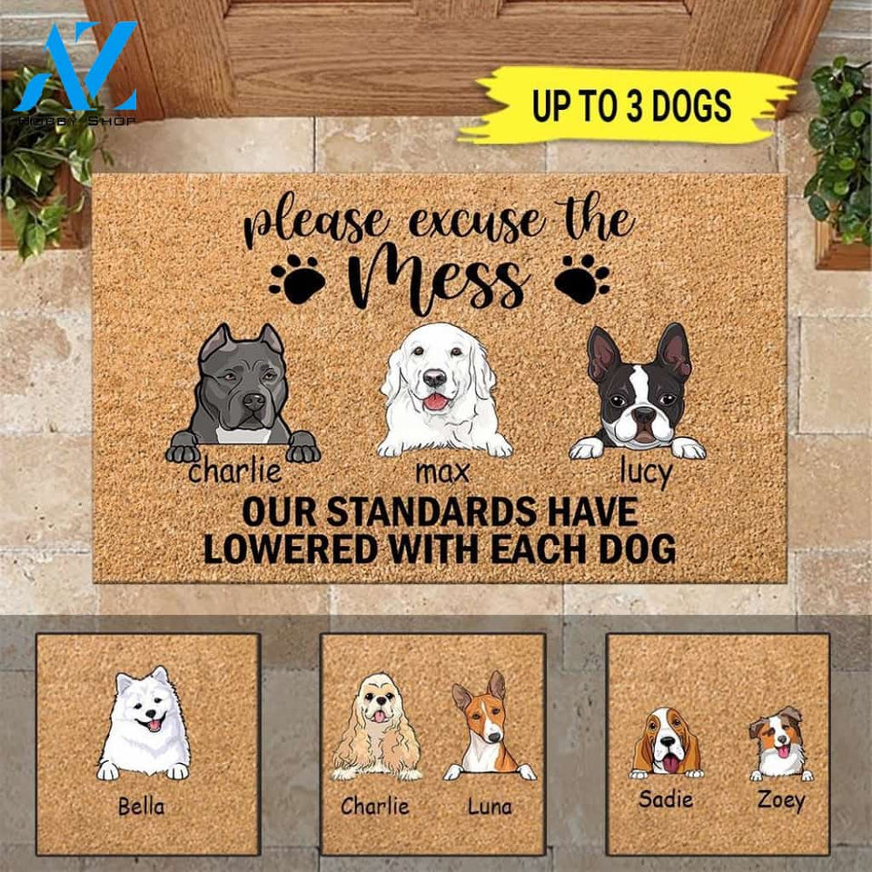 Dog Doormat Personalized Name and Breed Excuse The Mess Personalized Gift | WELCOME MAT | HOUSE WARMING GIFT