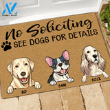 Dog Doormat Personalized Names and Breeds No Soliciting See Dogs For Detail Personalized Gift | WELCOME MAT | HOUSE WARMING GIFT