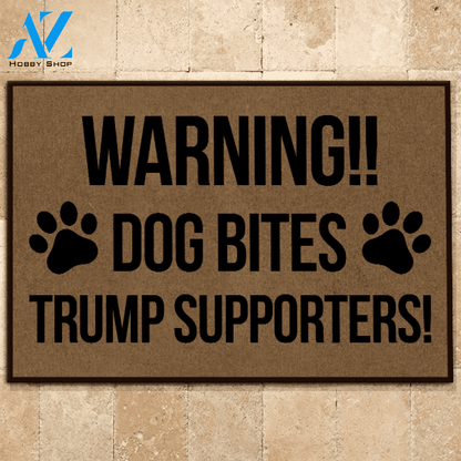 Dog Doormat Warning Dog Bites | Welcome Mat | House Warming Gift