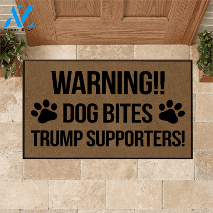 Dog Doormat Warning Dog Bites | Welcome Mat | House Warming Gift