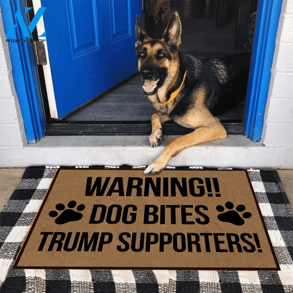Dog Doormat Warning Dog Bites | Welcome Mat | House Warming Gift