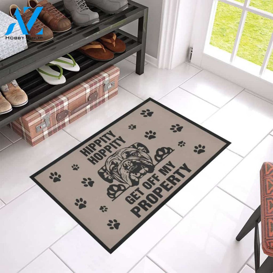 Dog - Get Off Bulldog Easy Clean Welcome DoorMat | Felt And Rubber | 40x60 cm | 45x75 cm | 60x90 cm | Colorful | DO1361