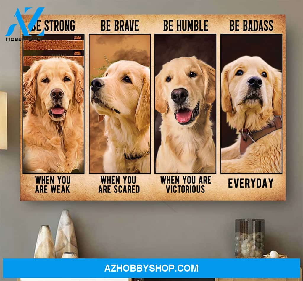 Dog - Golden Canvas - Hanging Art For Living Room