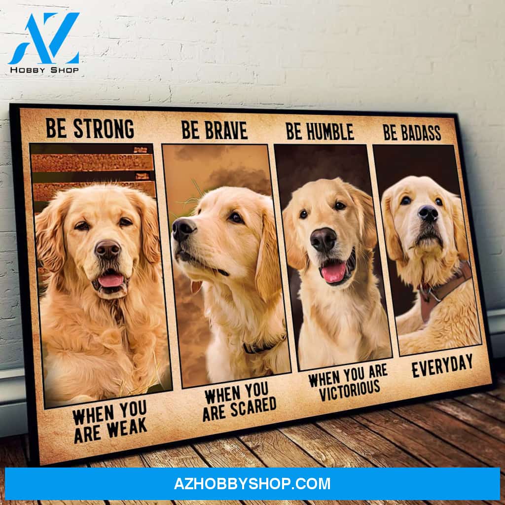 Dog - Golden Canvas - Hanging Art For Living Room
