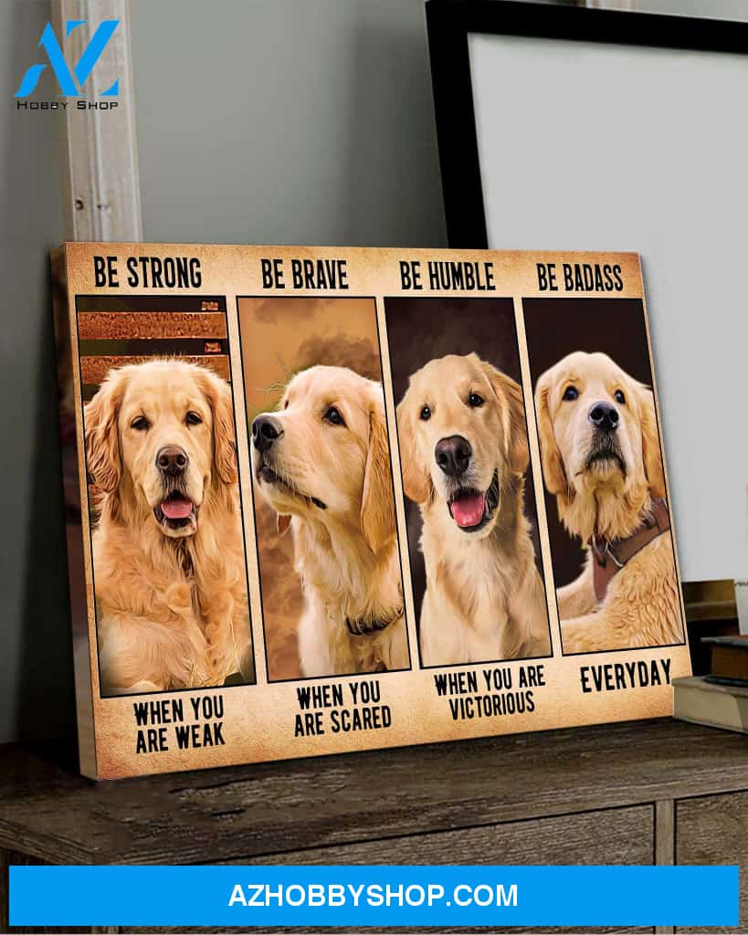 Dog - Golden Canvas - Hanging Art For Living Room