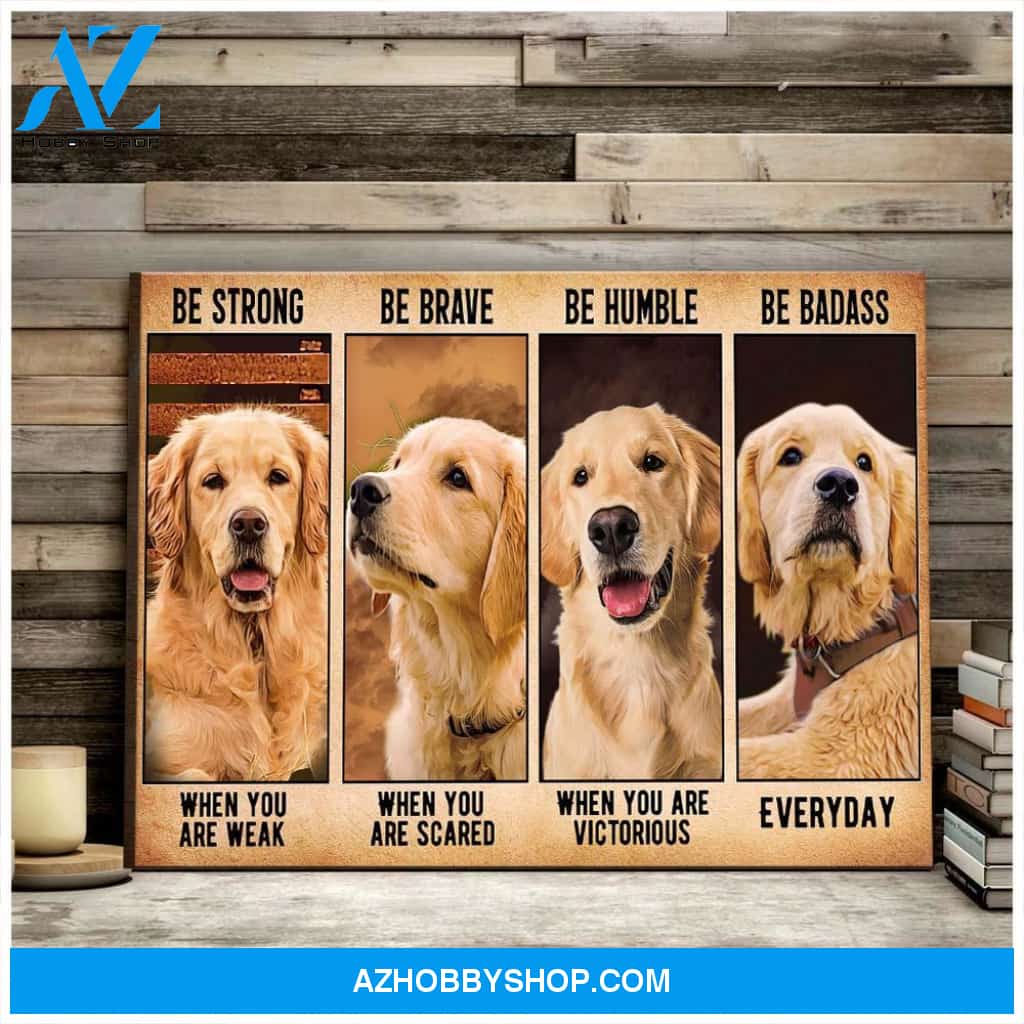 Dog - Golden Canvas - Hanging Art For Living Room
