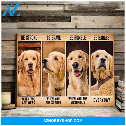 Dog - Golden Canvas - Hanging Art For Living Room