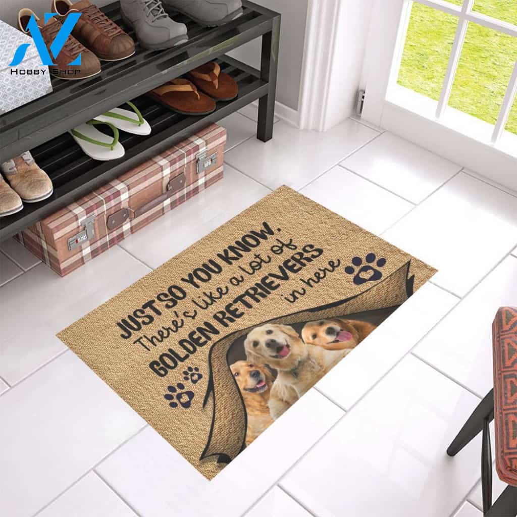 Dog Golden Easy Clean Welcome DoorMat | Felt And Rubber | 40x60 cm | 45x75 cm | 60x90 cm | Colorful | DO1381
