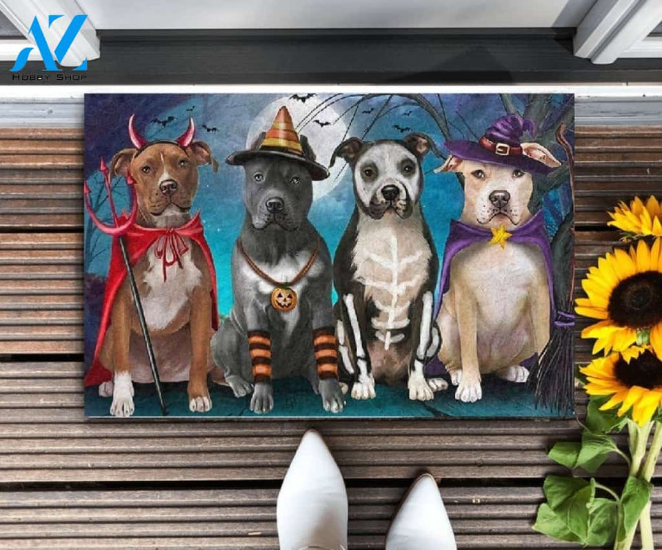 Dog Happy Halloween Day Doormat Welcome Mat Housewarming Gift Home Decor Gift For Dog Lovers Funny Doormat Gift Idea For Halloween