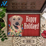 Dog Happy Holidays Doormat Holiday Doormat Cute Welcome Mat Front Door Rug Doormat Warm House Gift Welcome Mat Gift for Friend Family