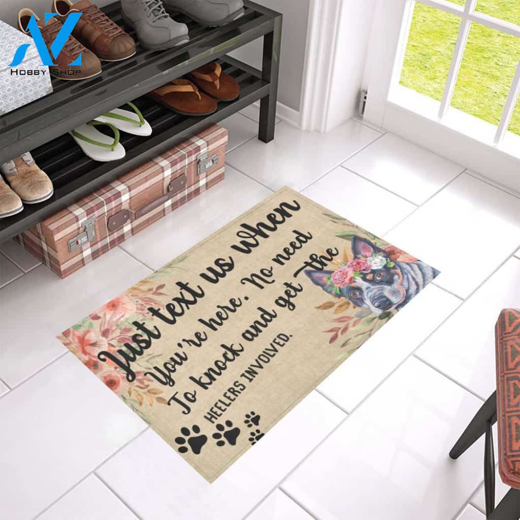 Dog - Heeler Involved Easy Clean Welcome DoorMat | Felt And Rubber | 40x60 cm | 45x75 cm | 60x90 cm | Colorful | DO1369