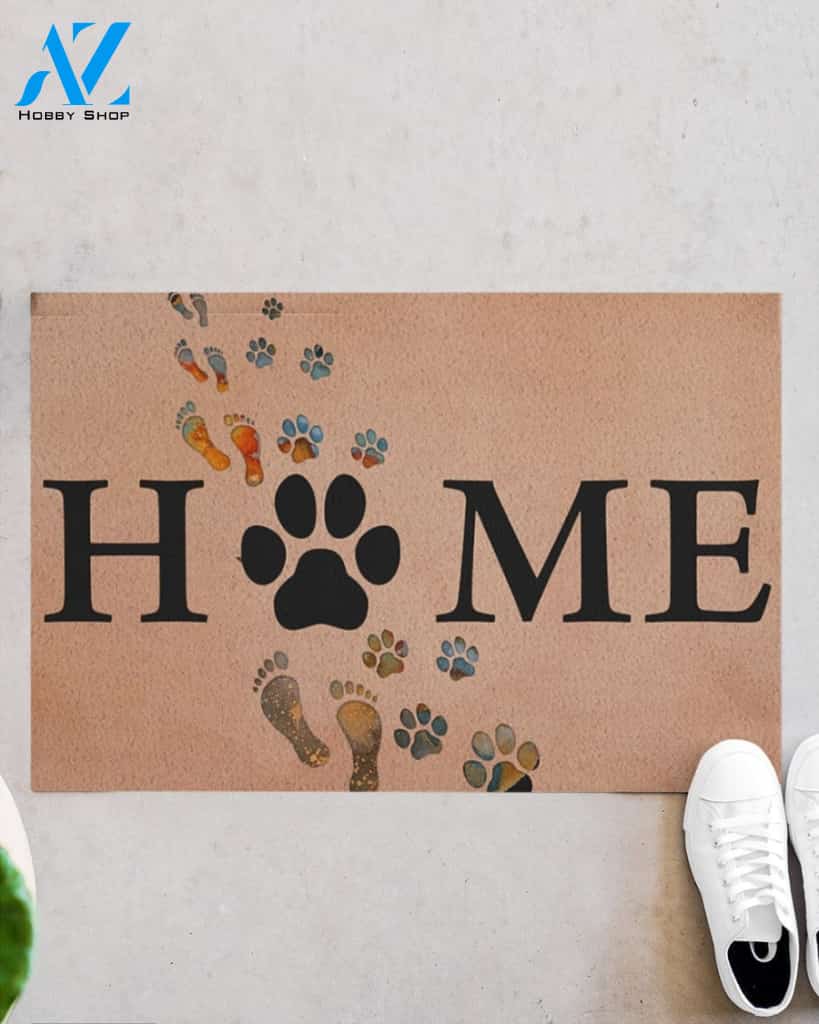 Dog Home Footprint And Dog Paw Doormat Gift For Dog Lovers Birthday Gift Home Decor Warm House Gift Welcome Mat