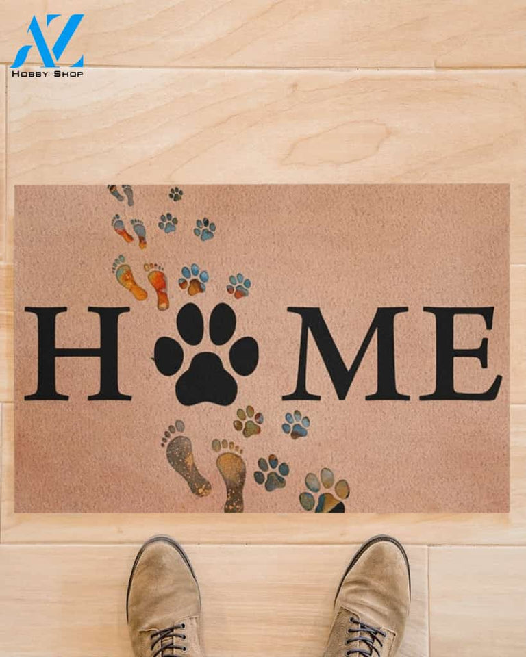 Dog Home Footprint And Dog Paw Doormat Gift For Dog Lovers Birthday Gift Home Decor Warm House Gift Welcome Mat