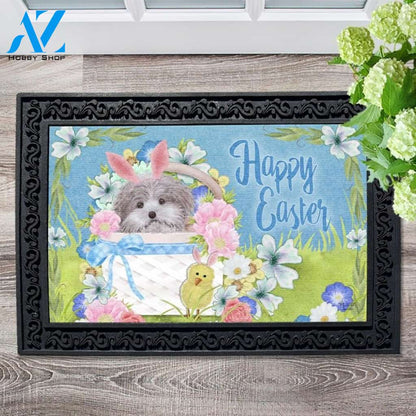 Dog in Basket Happy Easter Doormat - 18" x 30"