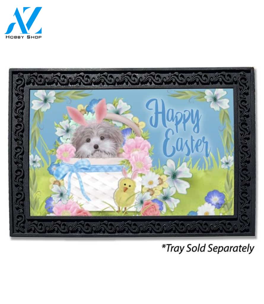 Dog in Basket Happy Easter Doormat - 18" x 30"