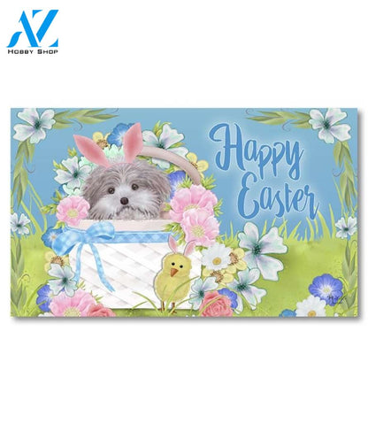 Dog in Basket Happy Easter Doormat - 18" x 30"