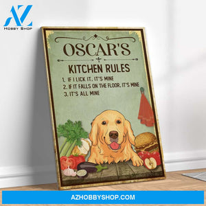 Dog Kitchen Rules - Personalized Custom Matte Canvas - Gifts For Dog Lovers