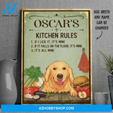 Dog Kitchen Rules - Personalized Custom Matte Canvas - Gifts For Dog Lovers