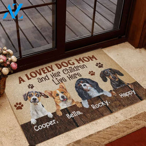 Dog Lover A Lovely Dog Mom Personalized Doormat | Welcome Mat | House Warming Gift