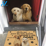 Dog Lovers Doormat Blabrador A Lot Of Dogs Here Doormat