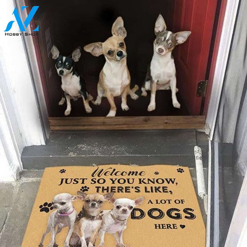 Dog Lovers Doormat Chihuahua A Lot Of Dogs Here Doormat