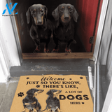 Dog Lovers Doormat Dachshund A Lot Of Dogs Here Doormat