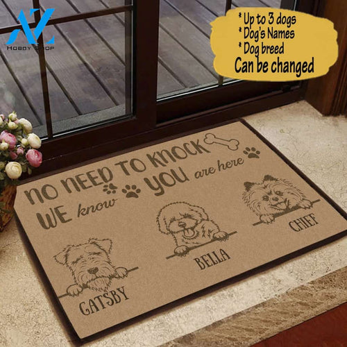 Dog Lovers Doormat, No Need To Knock We Know You Are Here Doormat