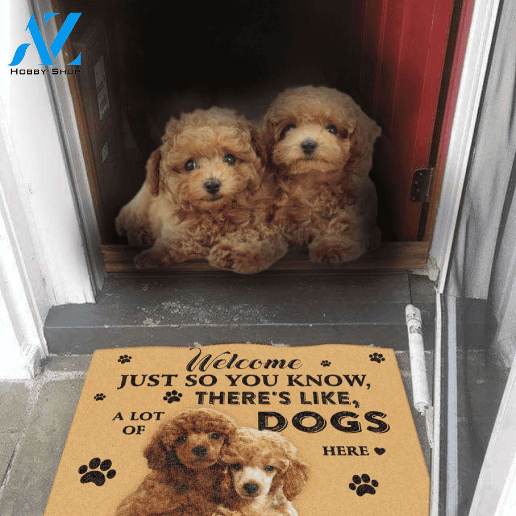 Dog Lovers Doormat Poodle A Lot Of Dogs Here Doormat