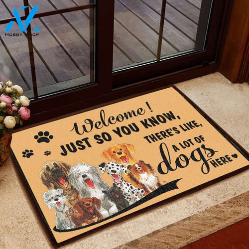 Dog Lovers Easy Clean Welcome DoorMat | Felt And Rubber | 40x60 cm | 45x75 cm | 60x90 cm | Colorful | DO1529