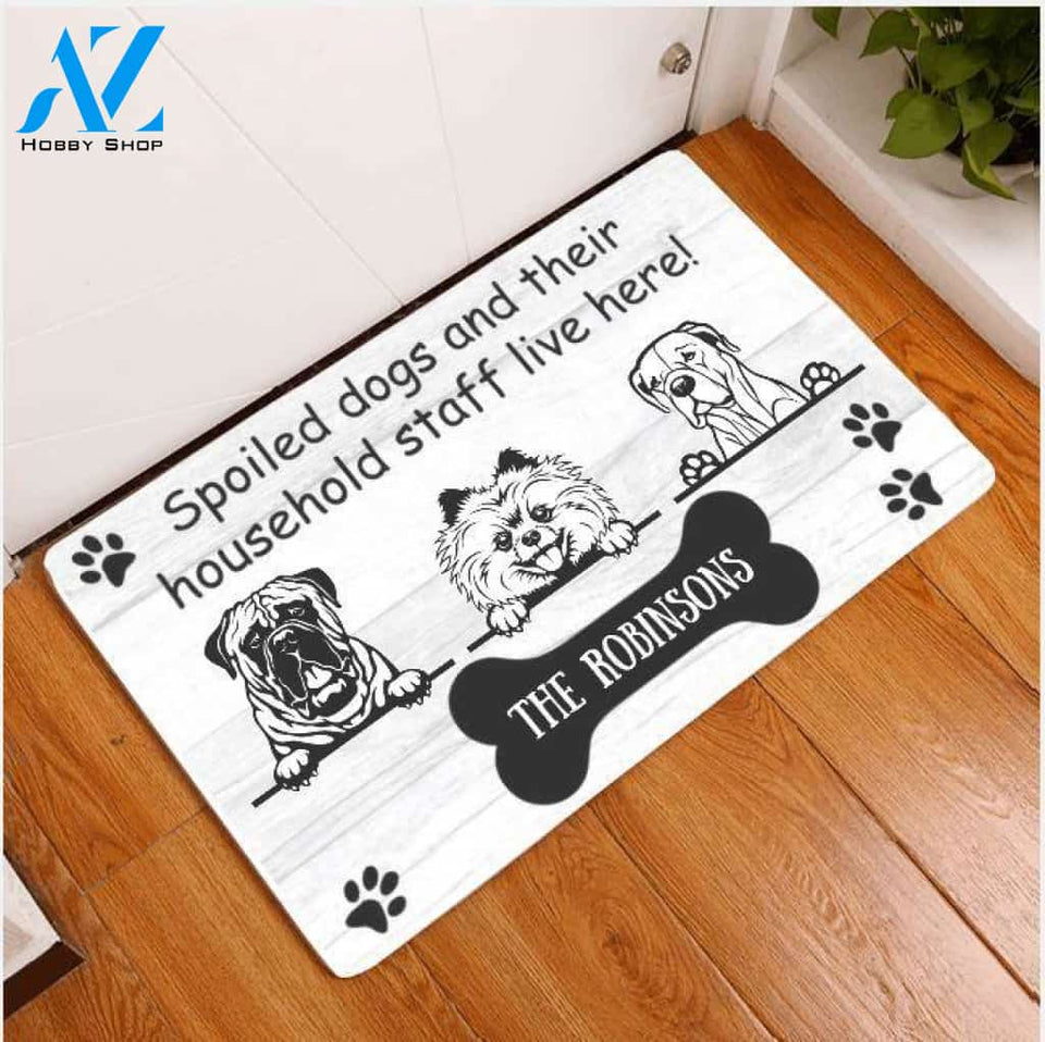 Dog Lovers Spoiled Dogs And Their Household Personalized Doormat | Welcome Mat | House Warming Gift
