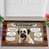 Dog moms doormat -Anatolian Shepherd 1 Visiting My House Doormat