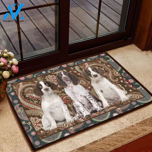 Dog Paisley Pattern English Springer Spaniel Doormat