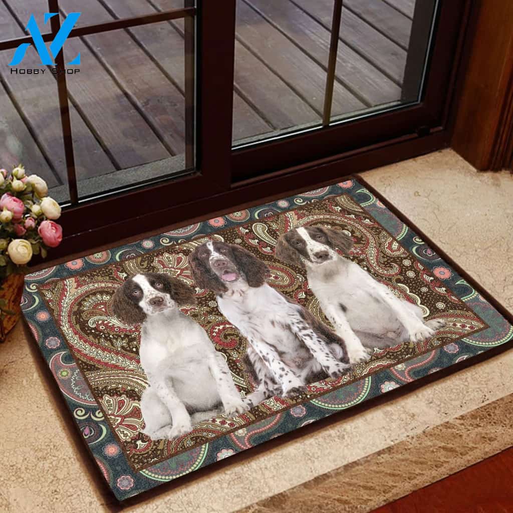 Dog Paisley Pattern English Springer Spaniel H020301 Doormat