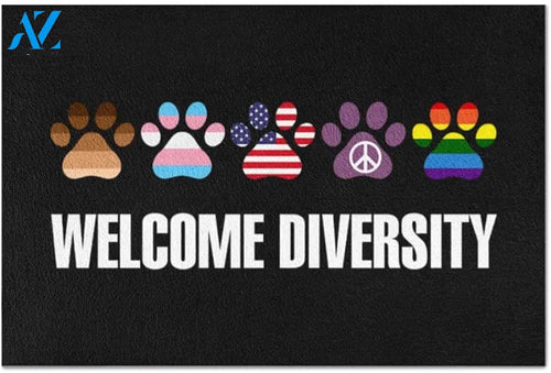 Dog Paw - Welcome Diversity Indoor And Outdoor Doormat Warm House Gift Welcome Mat Gift For Friend Family Birthday Gift
