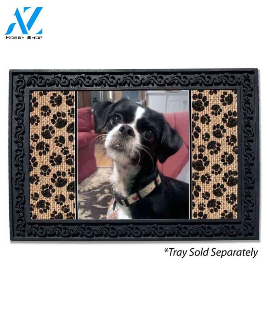 Dog Paws & Burlap Photo Doormat - 18" x 30"