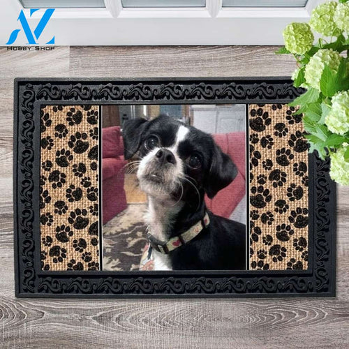 Dog Paws & Burlap Photo Doormat - 18" x 30"