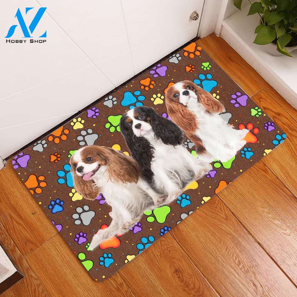 Dog Paws Cavalier King Charles Spaniel H020220 Doormat