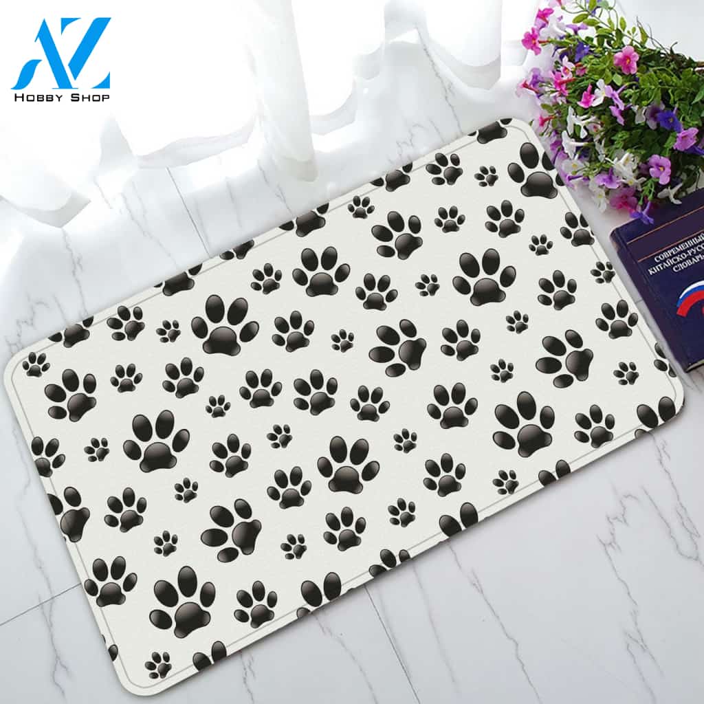 Dog Paws Doormat Welcome Mat House Warming Gift Home Decor Gift for Dog Lovers Funny Doormat Gift Idea