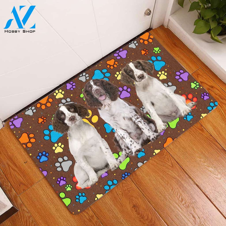 Dog Paws English Springer Spaniel H020218 Doormat | Welcome Mat | House Warming Gift