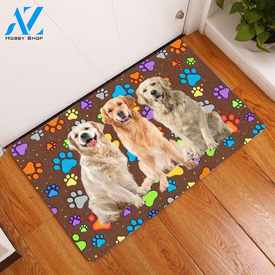 Dog Paws Golden Retriever H020217 Doormat | Welcome Mat | House Warming Gift