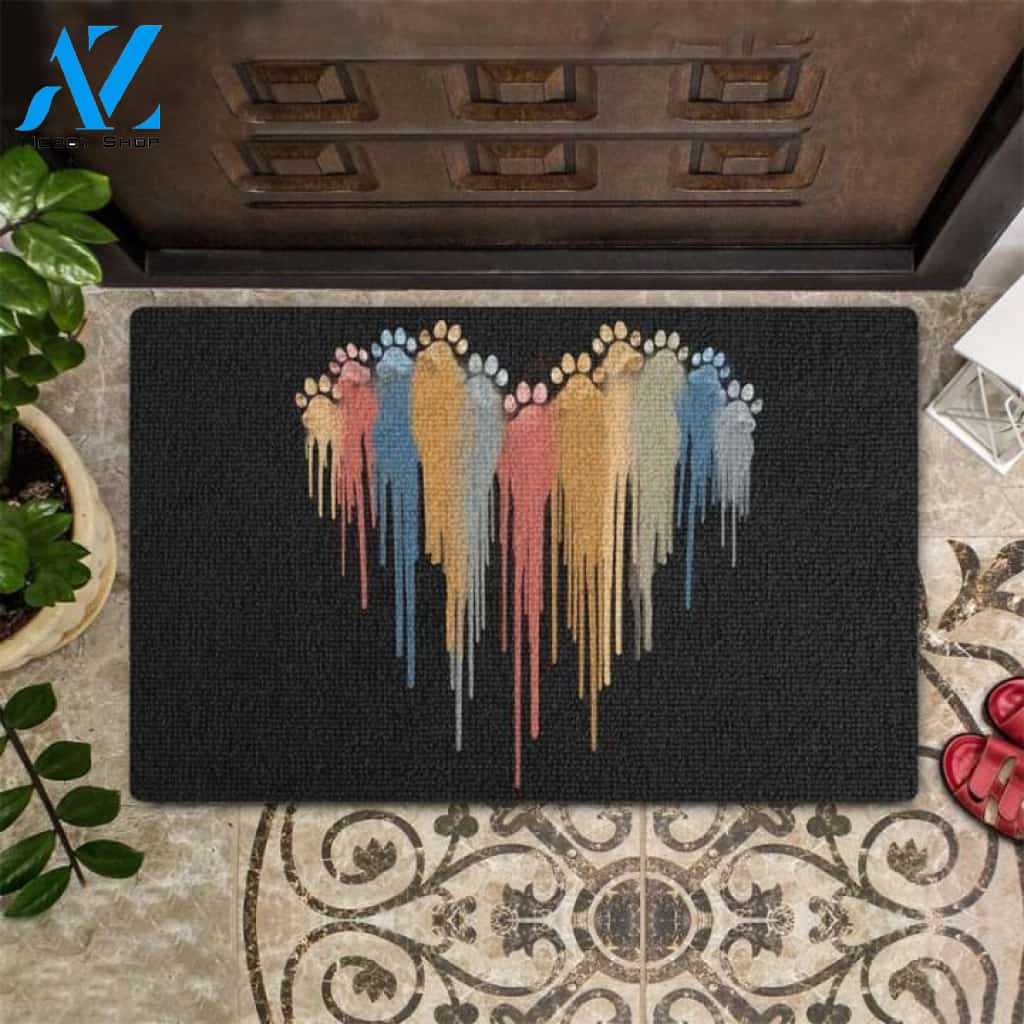 Dog Paws Heart Doormat | Welcome Mat | House Warming Gift