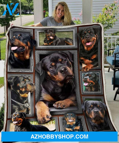 Dog Rottweiler Blanket, Rottweiler For Dog Lovers Fleece Blanket