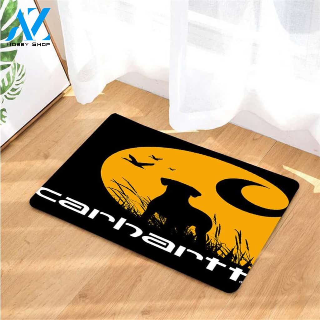 dog silhoette and carhartt doormats