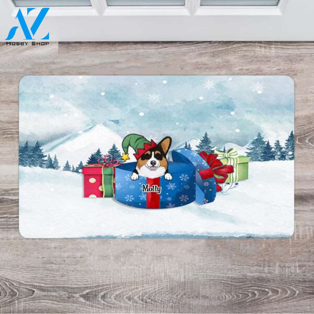 Personalized Dog Themed Doormats - Christmas Gift Box - Dog Related Gifts