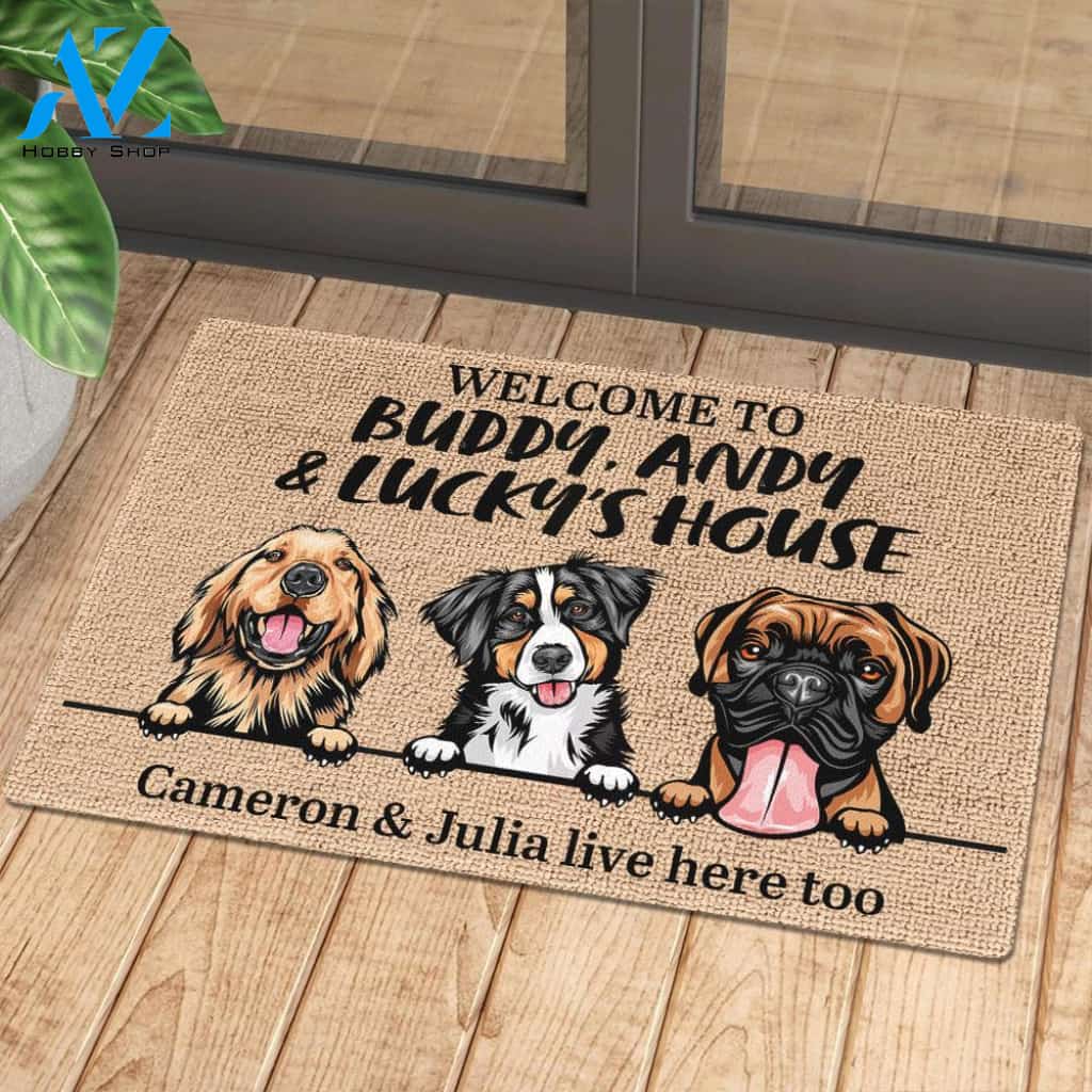 Dog - Welcome To Dog's House - Funny Personalized Dog Doormat | Welcome Mat | House Warming Gift