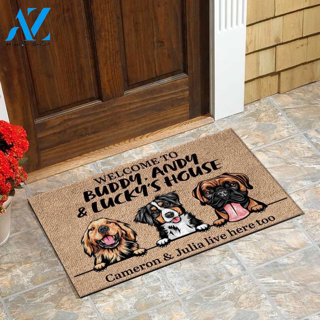 Dog - Welcome To Dog's House - Funny Personalized Dog Doormat | Welcome Mat | House Warming Gift