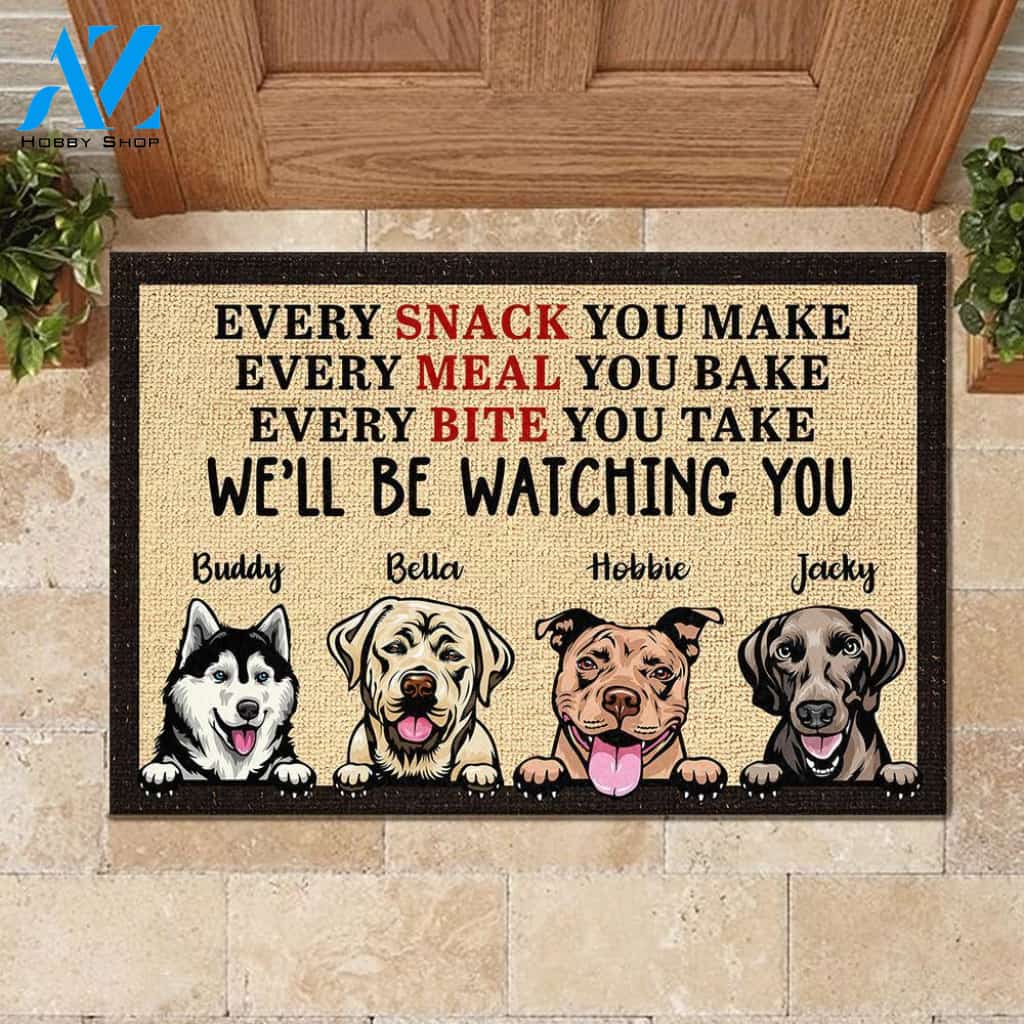 Dog - We'll Be Watching You - Funny Personalized Dog Doormat 
